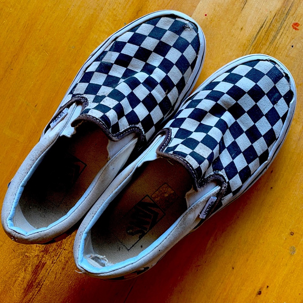 Vans checkered slip ons